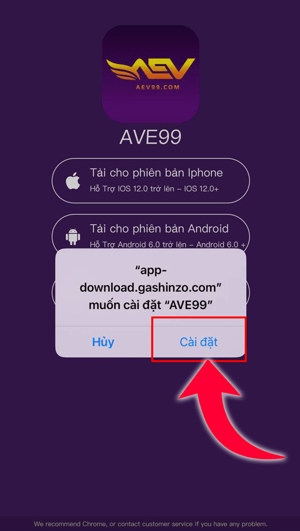 Bấm vào ô cài đặt Bấm vào ô cài đặt